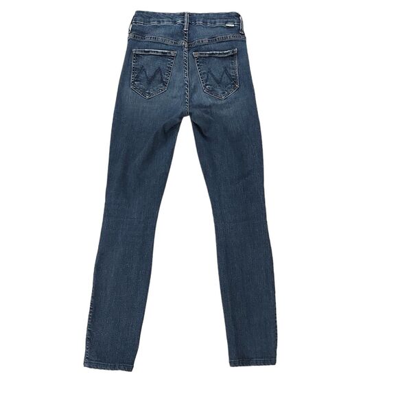 Mother High Waisted Looker Ankle Skinny Jeans Womens 23 Blue Stretch Bohemian - Picture 2 of 15